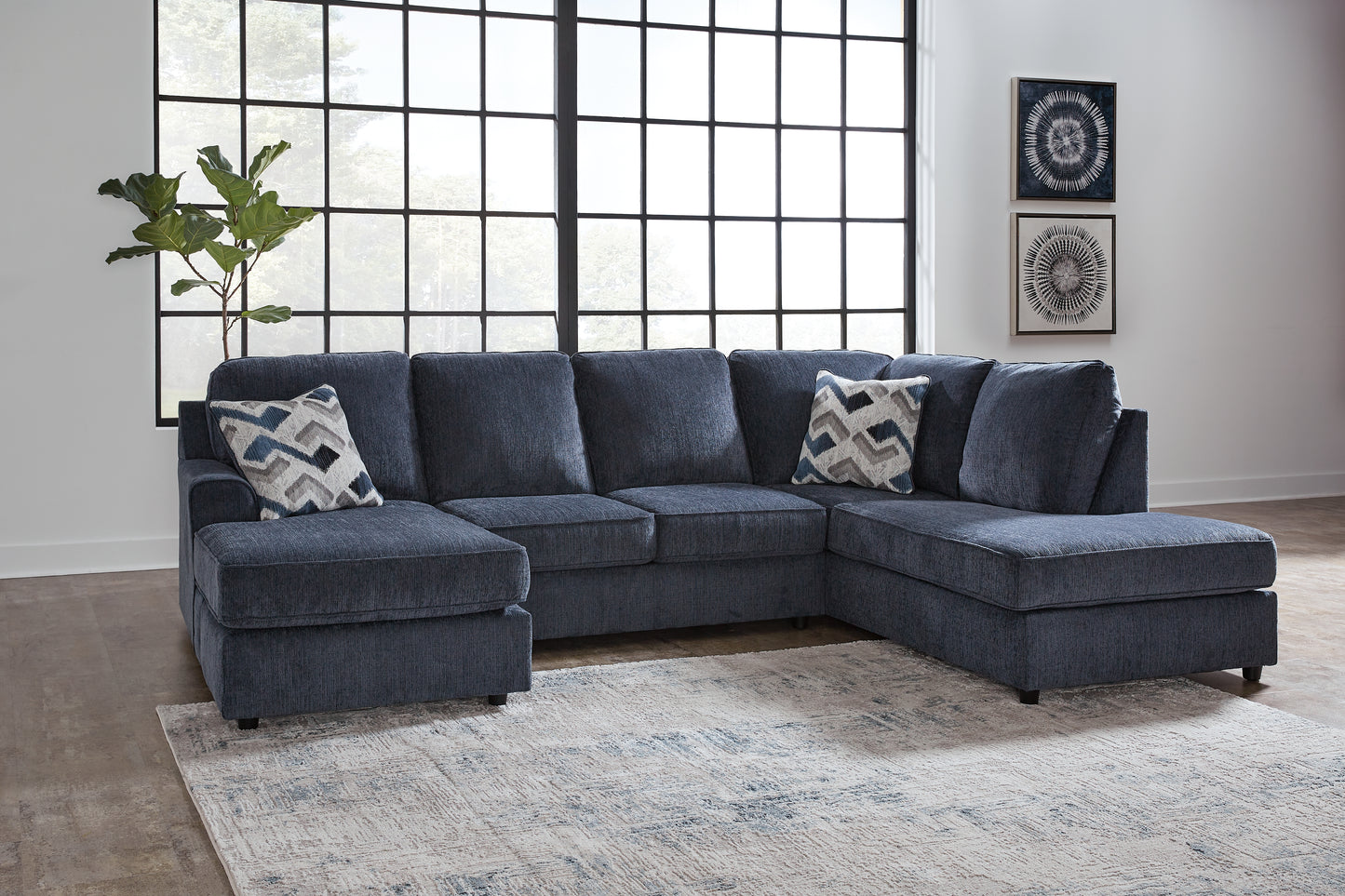 Bradenton Furniture Outlet - Ashley Furniture - Albar Place Sectional - LAF 2-Piece Sectional / Cobalt - 95302S1