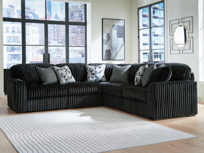 Bradenton Furniture Outlet - Ashley Furniture - Midnight-Madness Sectional - RAF 5-Piece Sectional / Onyx - 98103S26