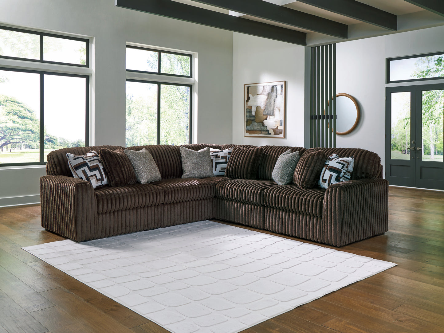 Bradenton Furniture Outlet - Ashley Furniture - Midnight-Madness Sectional - RAF 5-Piece Sectional / Chocolate - 98104S26