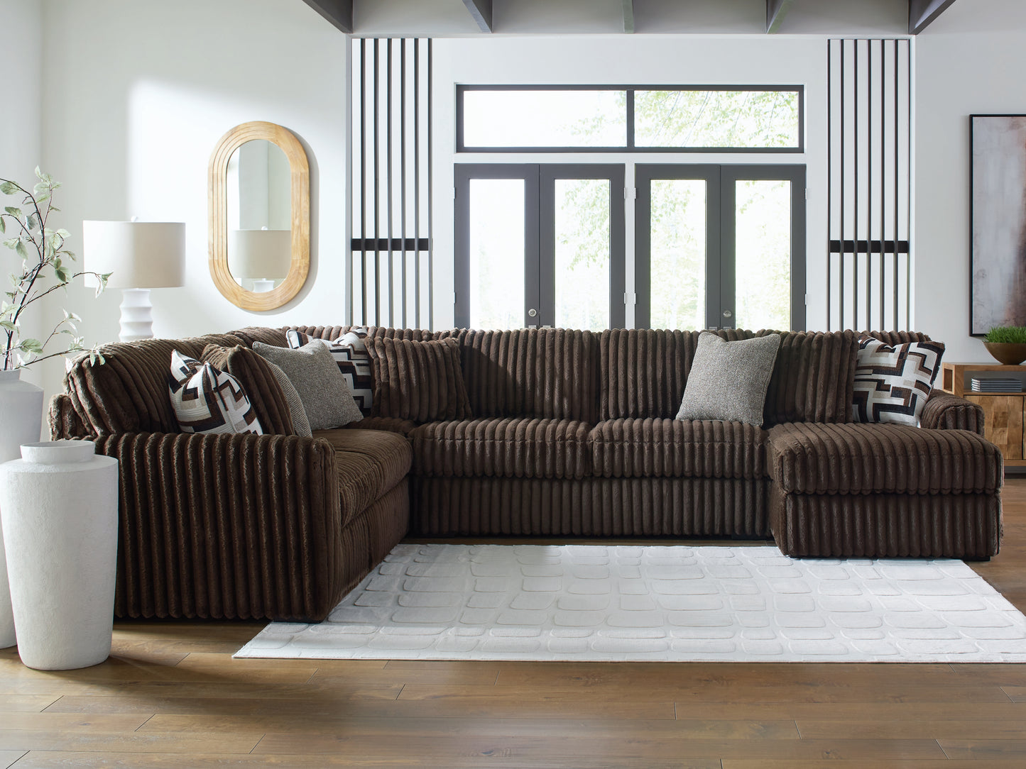 Bradenton Furniture Outlet - Ashley Furniture - Midnight-Madness Sectional - LAF 4-Piece Sectional with Chaise / Chocolate - 98104S3