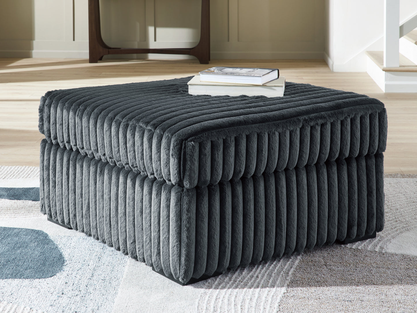 Bradenton Furniture Outlet - Ashley Furniture - Midnight-Madness Living Room - Oversized Accent Ottoman / Gunmetal - 9810508
