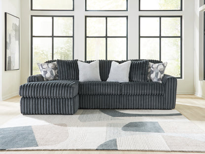 Bradenton Furniture Outlet - Ashley Furniture - Midnight-Madness Sectional - RAF 2-Piece Sectional Sofa Chaise / Gunmetal - 98105S4
