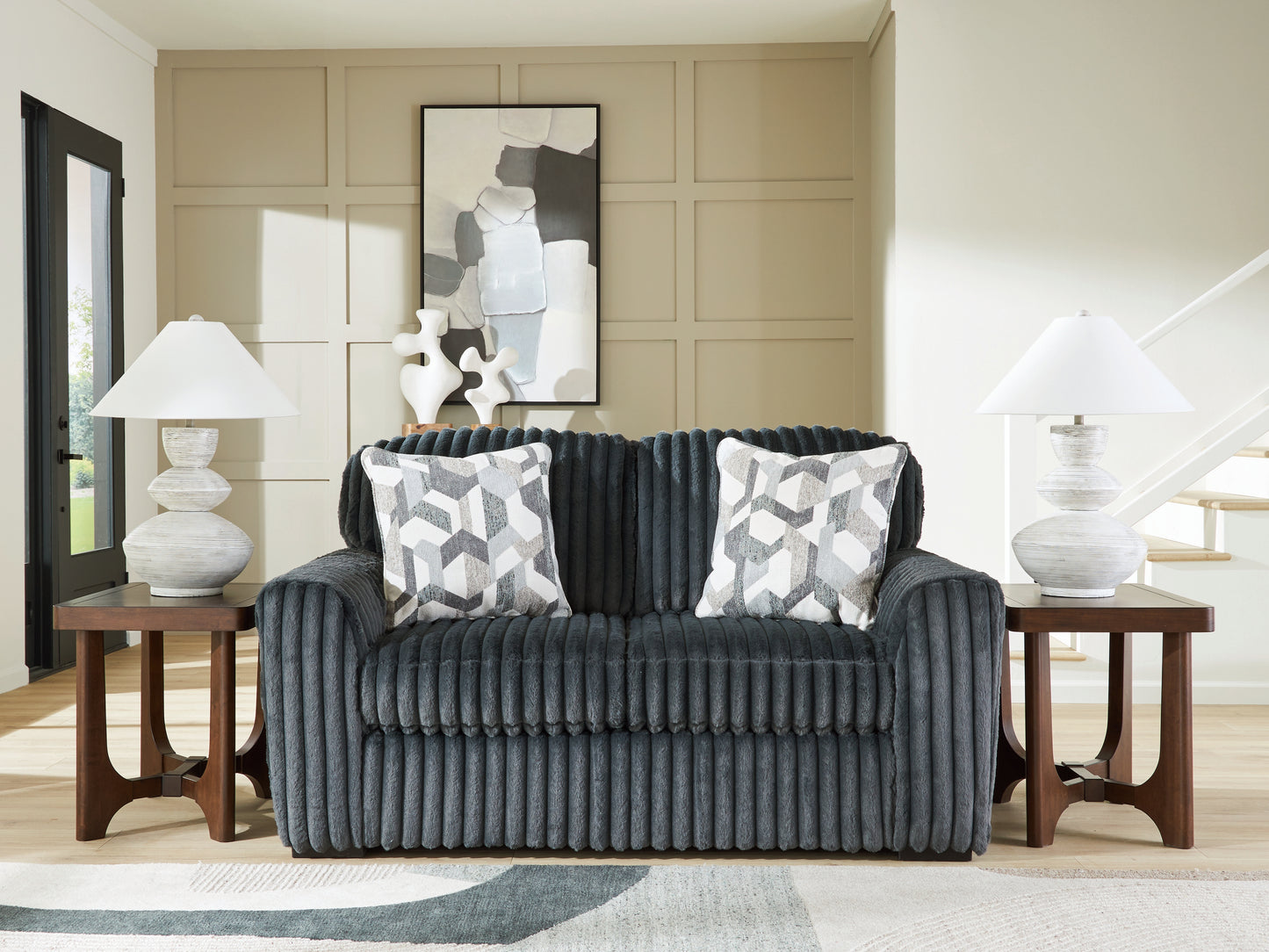 Bradenton Furniture Outlet - Ashley Furniture - Midnight-Madness Living Room - Loveseat / Gunmetal - 9810535