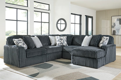 Bradenton Furniture Outlet - Ashley Furniture - Midnight-Madness Sectional - RAF 5-Piece Sectional with Chaise / Gunmetal - 98105S23