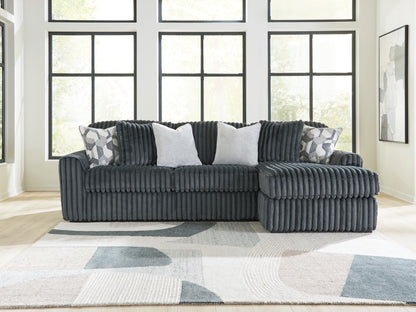 Bradenton Furniture Outlet - Ashley Furniture - Midnight-Madness Sectional - LAF 2-Piece Sectional Sofa Chaise / Gunmetal - 98105S3