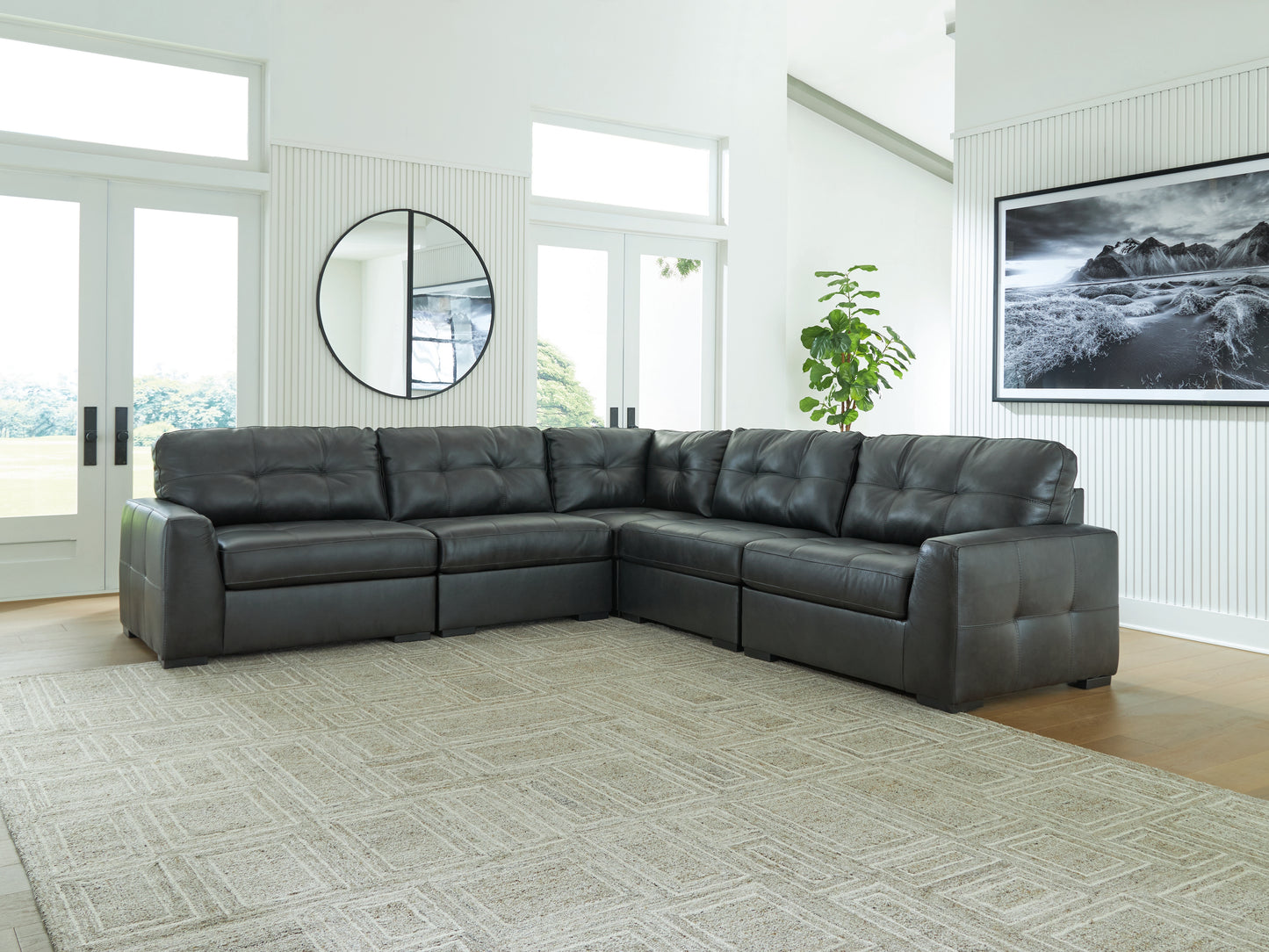 Bradenton Furniture Outlet - Ashley Furniture - Brindley Pier Sectional - RAF 5-Piece Sectional / Fog - 99503S3