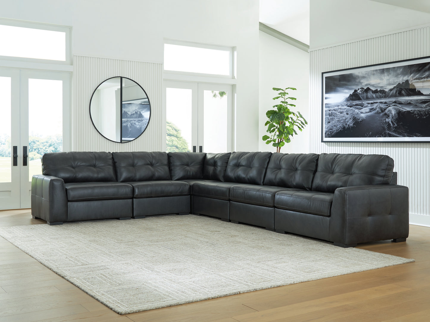 Bradenton Furniture Outlet - Ashley Furniture - Brindley Pier Sectional - RAF 6-Piece Sectional / Fog - 99503S5