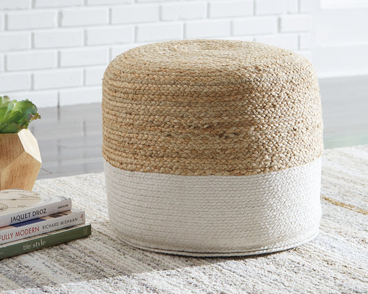 Bradenton Furniture Outlet - Ashley Furniture - Sweed Valley Pouf - Pouf / Natural/Black - A1000422