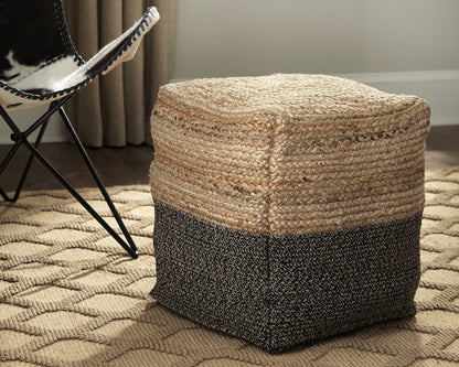 Bradenton Furniture Outlet - Ashley Furniture - Sweed Valley Pouf - Pouf / Natural/Black - A1000422