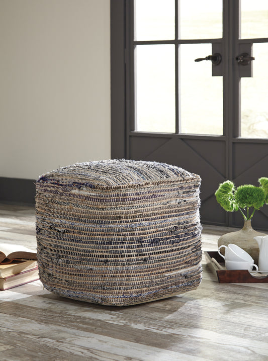 Bradenton Furniture Outlet - Ashley Furniture - Absalom Pouf - Pouf / Denim - A1000550
