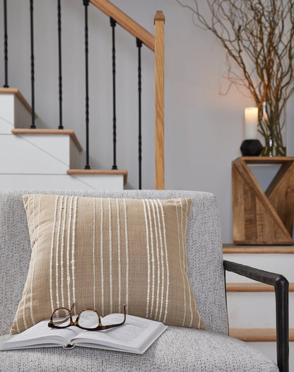 Bradenton Furniture Outlet - Ashley Furniture - Benbert Pillows - Pillow / Tan/White - A1000958P