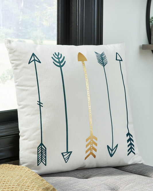 Bradenton Furniture Outlet - Ashley Furniture - Gyldan Pillows - Pillow (4/CS) / White/Teal/Gold - A1000994