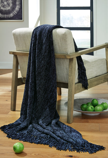 Bradenton Furniture Outlet - Ashley Furniture - Tamish Throw (Set of 3) - Throw (3/CS) / Blue - A1001022