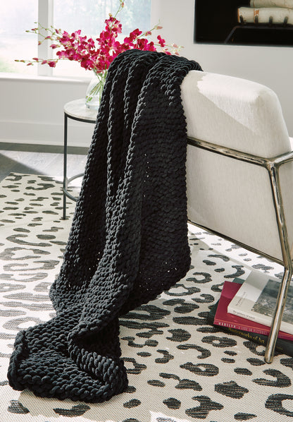 Bradenton Furniture Outlet - Ashley Furniture - Chaddon Throw (Set of 3) - Throw (3/CS) / Black - A1001061