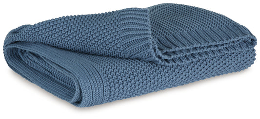 Bradenton Furniture Outlet - Ashley Furniture - Gayelery Throw (Set of 3) - Throw (3/CS) / Blue - A1001087