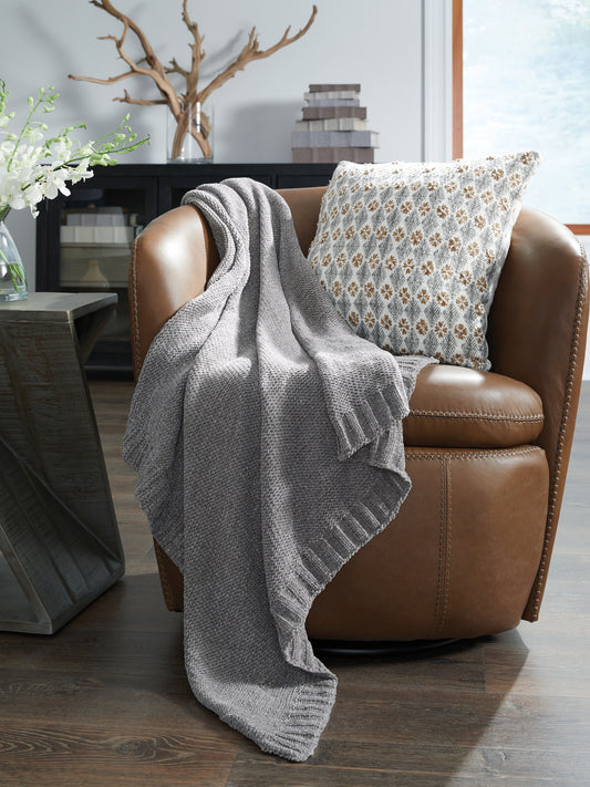 Bradenton Furniture Outlet - Ashley Furniture - Anawood Throw (Set of 3) - Throw (3/CS) / Gray - A1001097