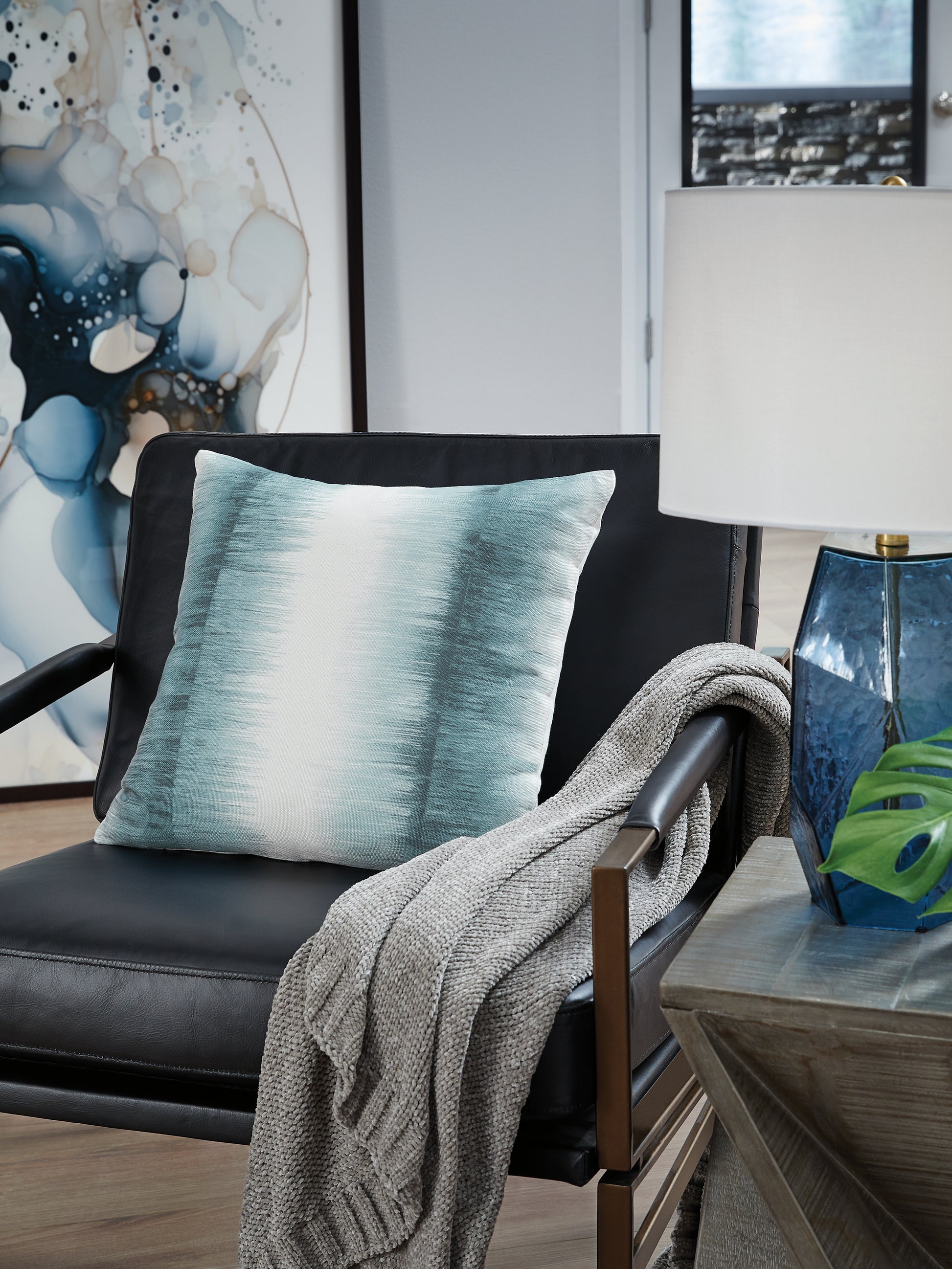 Bradenton Furniture Outlet - Ashley Furniture - Elonwich Pillows - Pillow / Teal/White - A1001106P