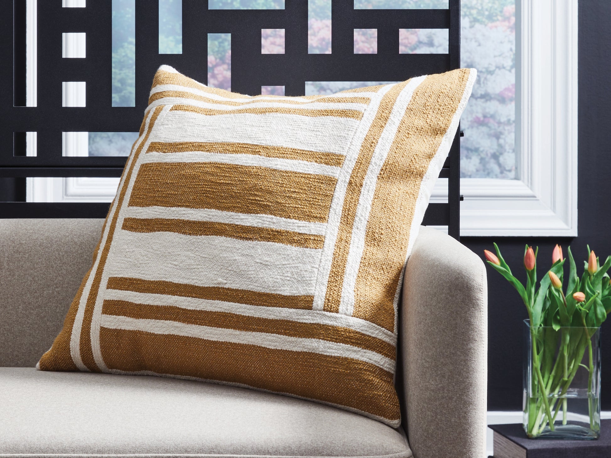 Bradenton Furniture Outlet - Ashley Furniture - Darrman Pillows - Pillow (4/CS) / Ochre/Ivory - A1001116