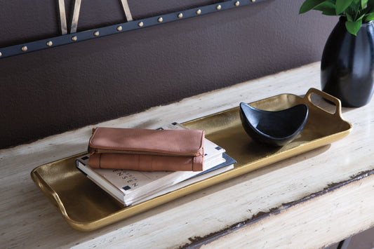 Bradenton Furniture Outlet - Ashley Furniture - Posy Tray - Tray / Gold Finish - A2000136