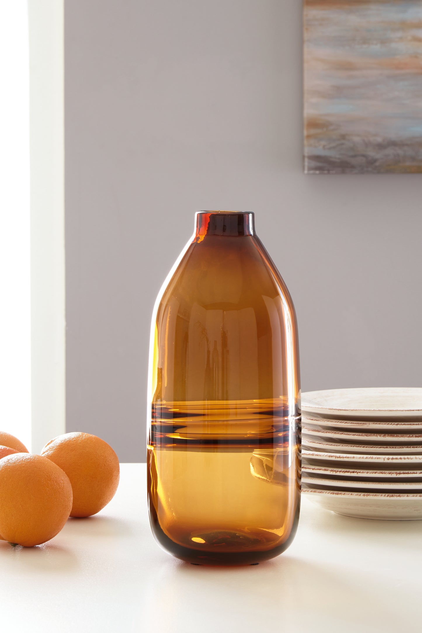 Bradenton Furniture Outlet - Ashley Furniture - Lemmitt Vase - Vase / Amber - A2000541