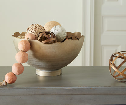 Bradenton Furniture Outlet - Ashley Furniture - Maura Bowl - Bowl / Antique Gold Finish - A2000594