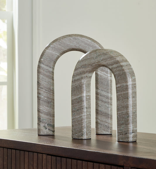 Bradenton Furniture Outlet - Ashley Furniture - Keithton Sculpture - Sculpture Set (Set of 2) / Taupe - A2000618
