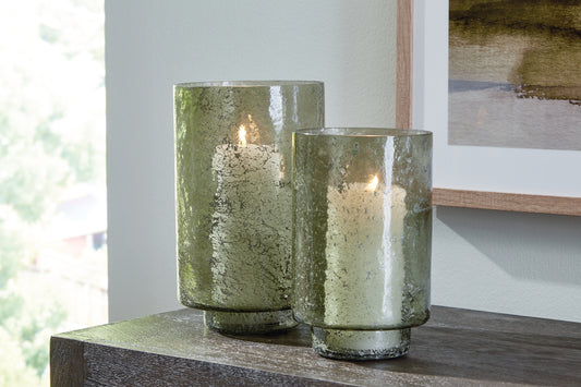 Bradenton Furniture Outlet - Ashley Furniture - Clarkton Candle Holder - Candle Holder Set (Set of 2) / Green - A2000623
