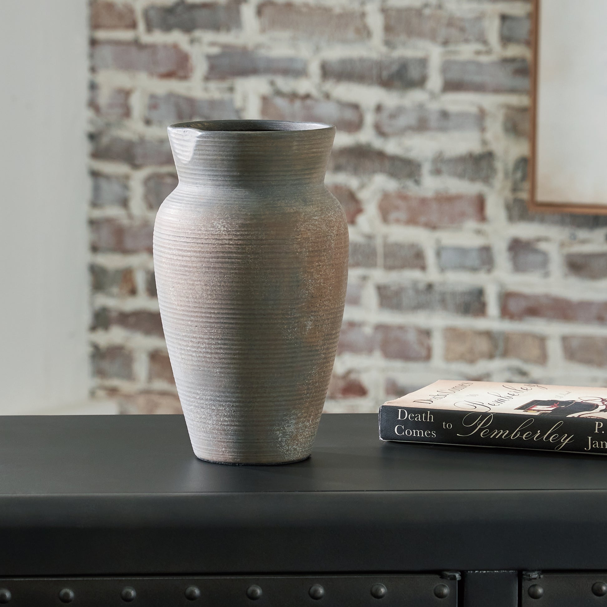 Bradenton Furniture Outlet - Ashley Furniture - Brickmen Vase - Vase / Antique Gray - A2000657