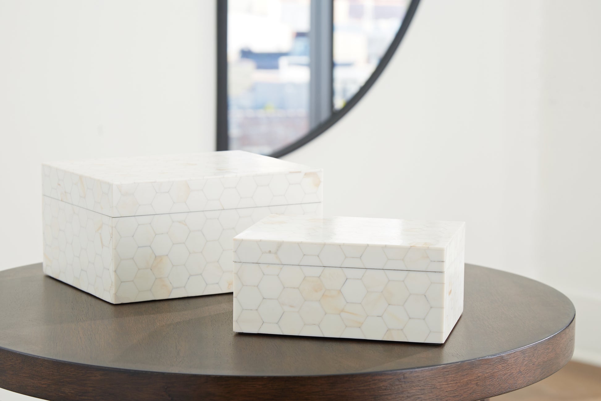 Bradenton Furniture Outlet - Ashley Furniture - Aldenburg Box (Set of 2) - Box Set (Set of 2) / Cream - A2000690