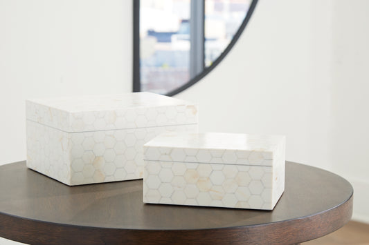 Bradenton Furniture Outlet - Ashley Furniture - Aldenburg Box (Set of 2) - Box Set (Set of 2) / Cream - A2000690