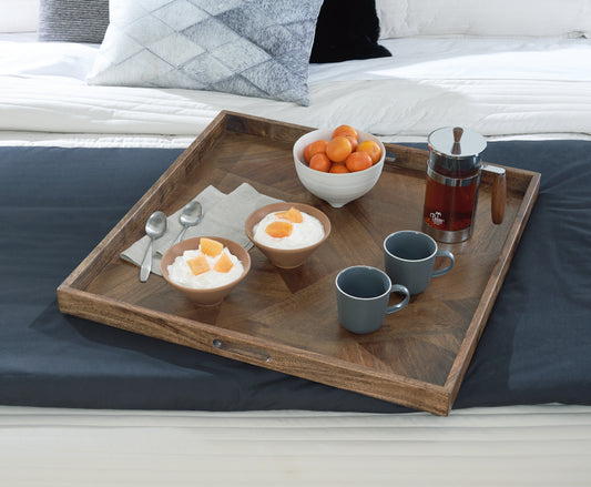 Bradenton Furniture Outlet - Ashley Furniture - Heddford Tray - Tray / Brown - A2000722