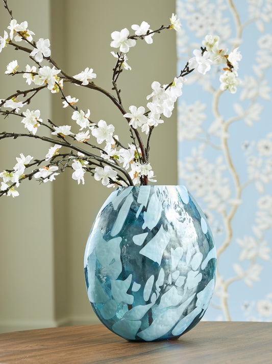 Bradenton Furniture Outlet - Ashley Furniture - Cartshaw Vase - Vase / Iridescent Teal - A2000739