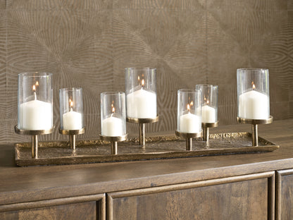 Bradenton Furniture Outlet - Ashley Furniture - Wallmond Candle Holder - Candle Holder / Antique Brass Finish - A2000820