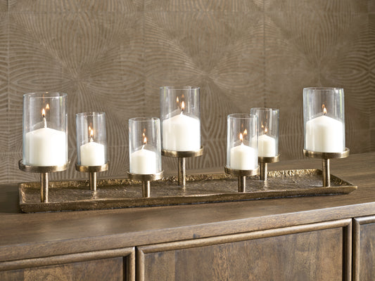 Bradenton Furniture Outlet - Ashley Furniture - Wallmond Candle Holder - Candle Holder / Antique Brass Finish - A2000820