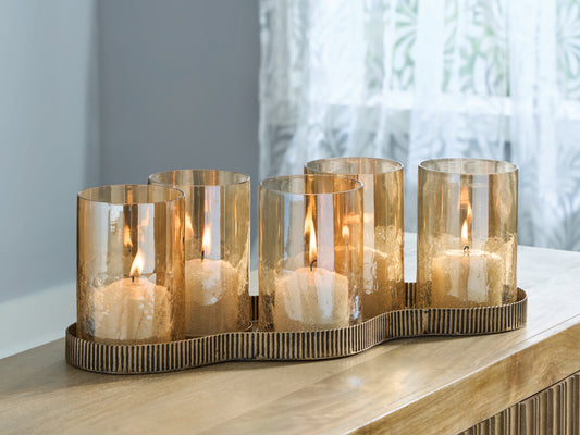 Bradenton Furniture Outlet - Ashley Furniture - Evereton Candle Holder - Candle Holder / Antique Gold Finish - A2000856