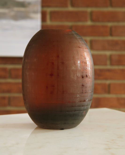 Bradenton Furniture Outlet - Ashley Furniture - Embersen Vase - Vase (2/CS) / Amber - A2900001