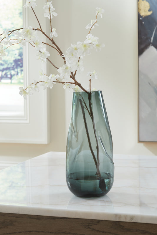 Bradenton Furniture Outlet - Ashley Furniture - Beamund Vase - Vase (2/CS) / Teal Blue - A2900011