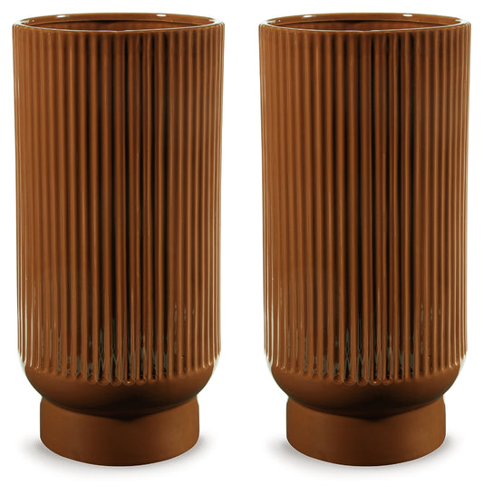 Bradenton Furniture Outlet - Ashley Furniture - Avalyah Vase - Vase (2/CS) / Burnt Umber - A2900023