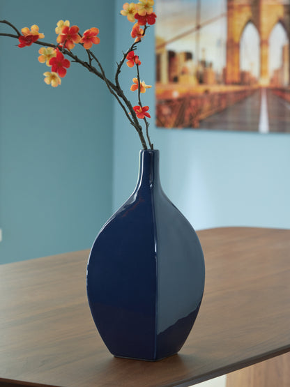 Bradenton Furniture Outlet - Ashley Furniture - Abtinson Vase - Vase / Navy - A2900032