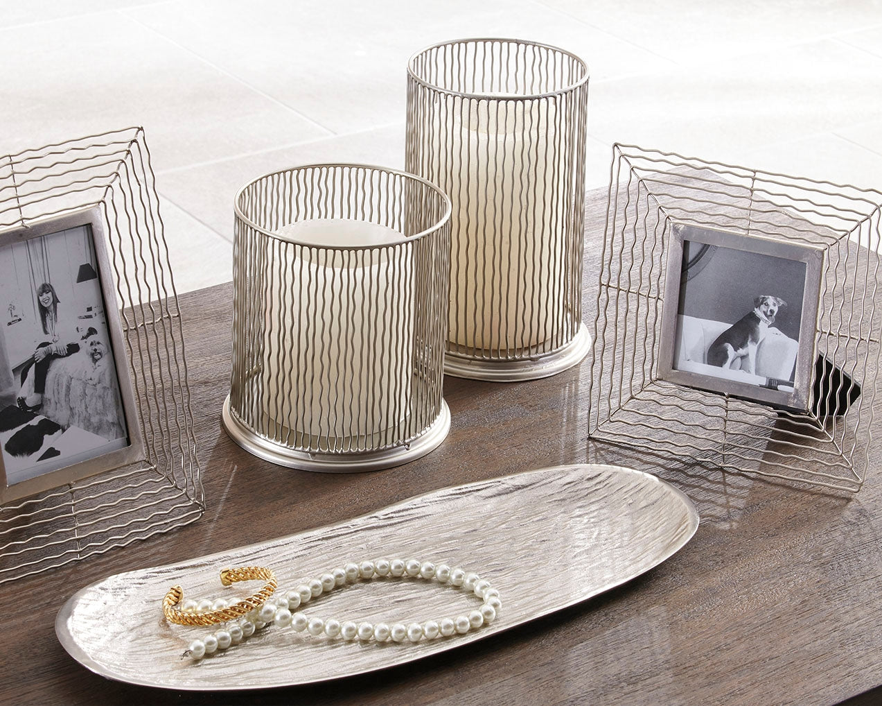 Bradenton Furniture Outlet - Ashley Furniture - Dympna Accessory Set (Set of 5) - Accessory Set (5/CN) / Silver Finish - A2C00115