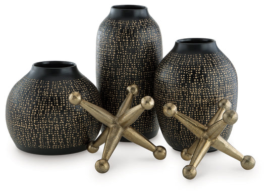 Bradenton Furniture Outlet - Ashley Furniture - Vinburn Accessory Set (Set of 5) - Accessory Set (5/CN) / Black/Gold Finish - A2C00212