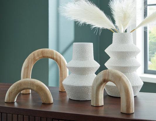 Bradenton Furniture Outlet - Ashley Furniture - Maddwarth Accessory Set (Set of 5) - Accessory Set (5/CN) / White/Natural Brown - A2C00214