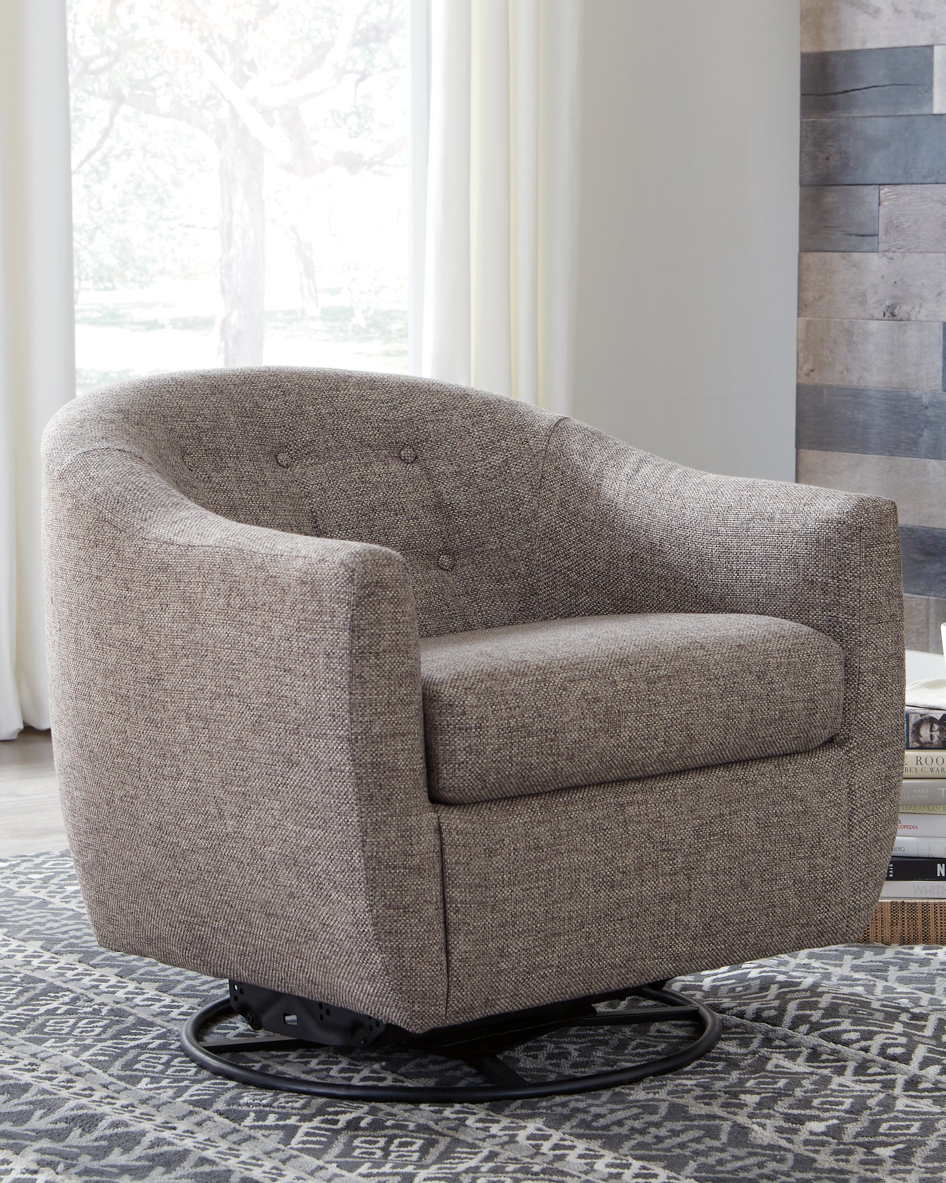 Bradenton Furniture Outlet - Ashley Furniture - Upshur Accent Chair - Swivel Glider Accent Chair / Taupe - A3000003
