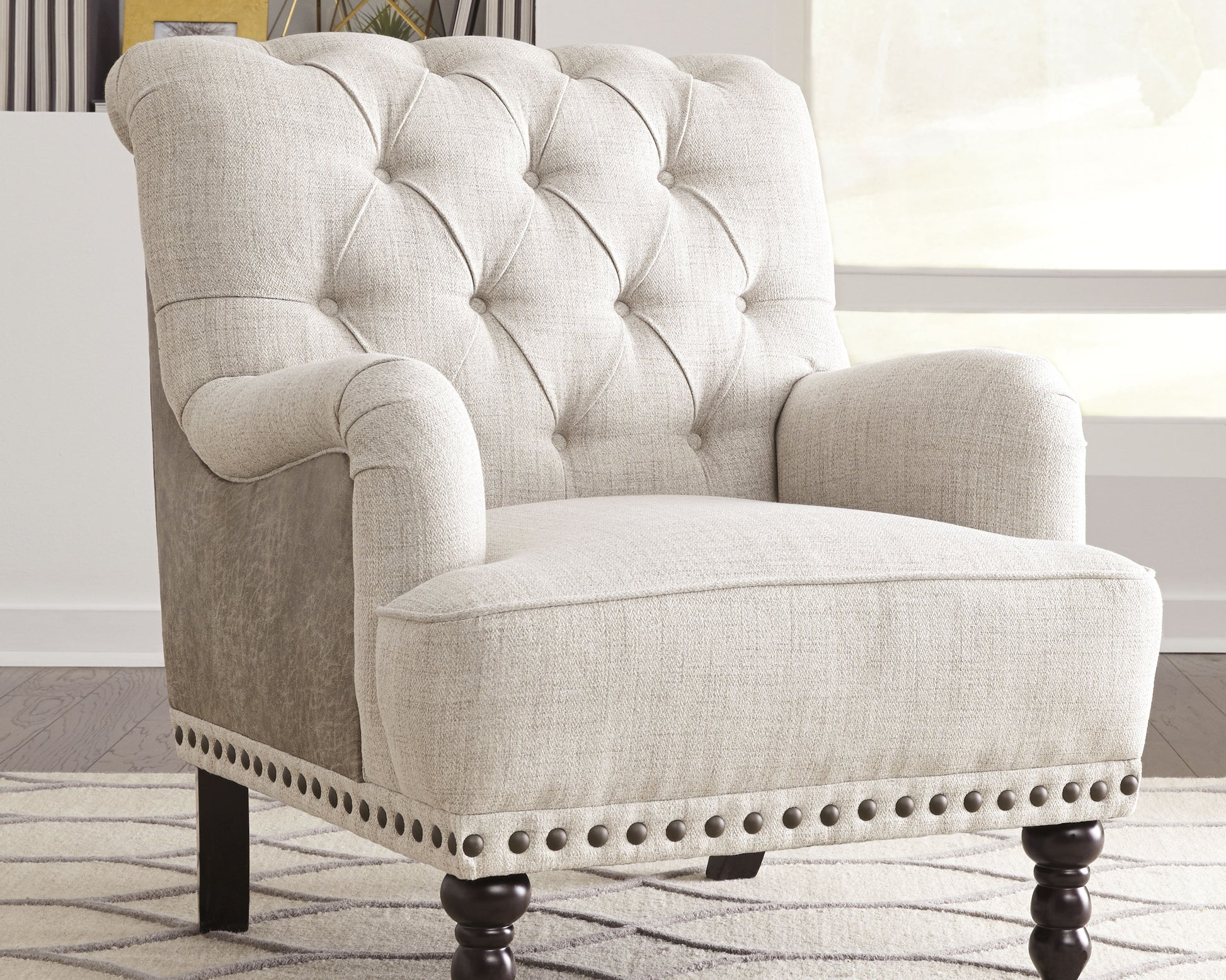 Bradenton Furniture Outlet - Ashley Furniture - Tartonelle Accent Chair - Accent Chair / Ivory/Taupe - A3000053
