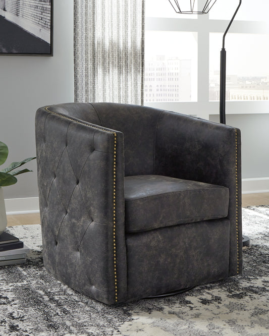Bradenton Furniture Outlet - Ashley Furniture - Brentlow Swivel Accent Chair - Swivel Accent Chair / Granite - A3000741