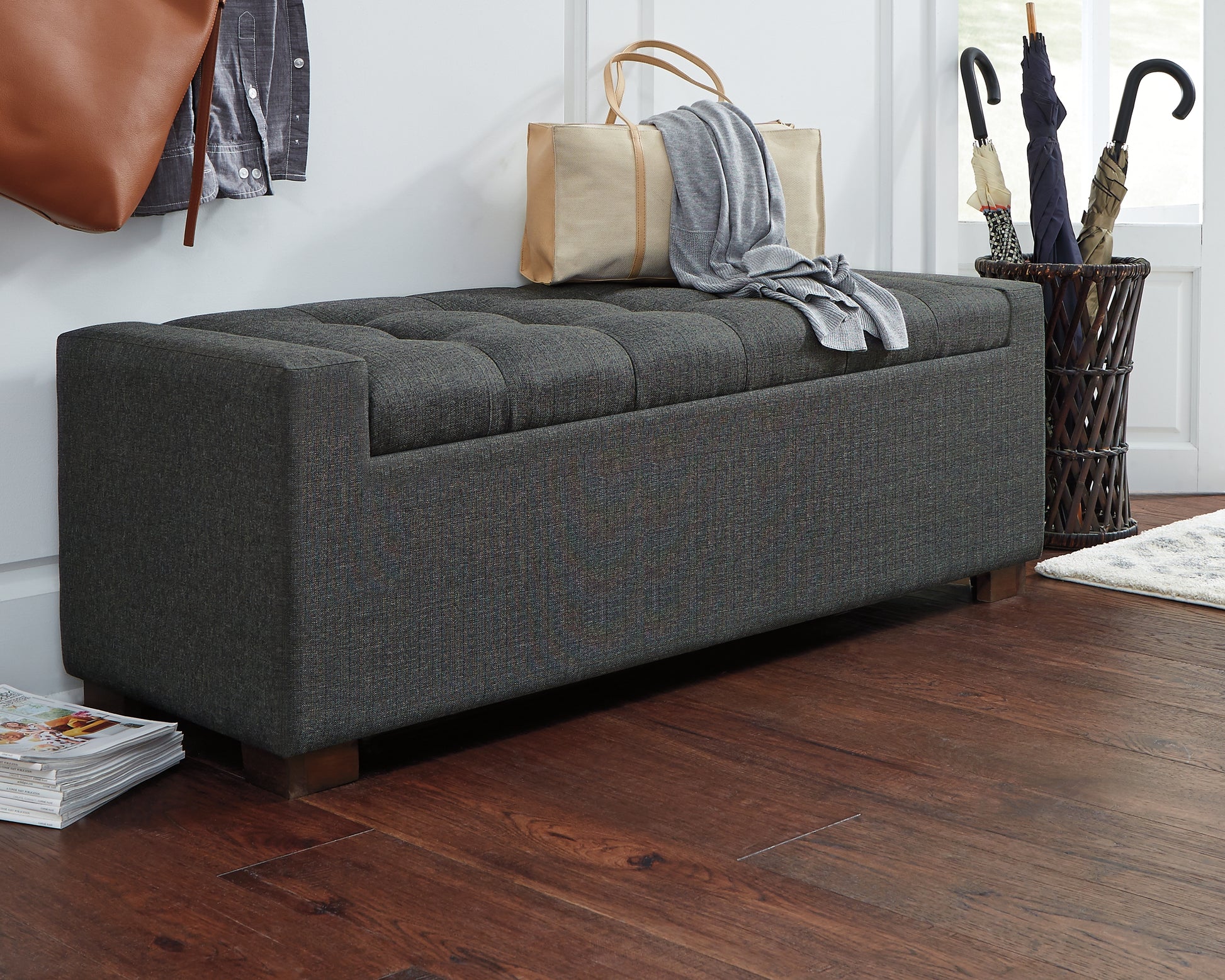 Bradenton Furniture Outlet - Ashley Furniture - Cortwell Storage Bench - Storage Bench / Gray / 54"W x 18"D x 18"H - A3000224