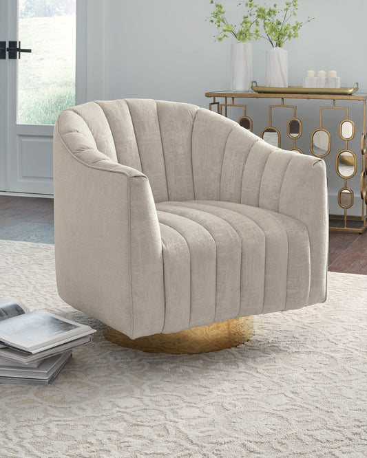 Bradenton Furniture Outlet - Ashley Furniture - Penzlin Accent Chair - Swivel Accent Chair / Pearl - A3000241
