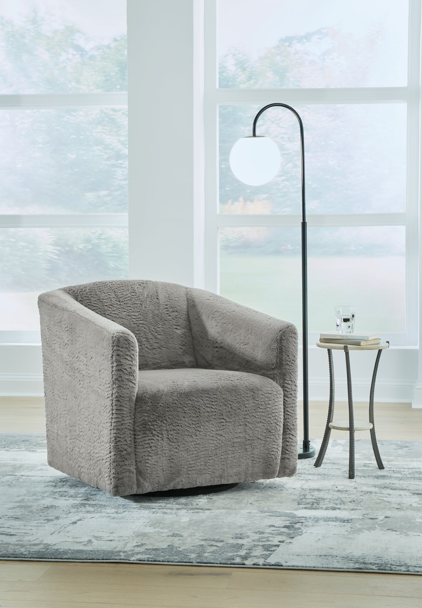 Bradenton Furniture Outlet - Ashley Furniture - Bramner Accent Chair - Swivel Accent Chair / Charcoal - A3000330