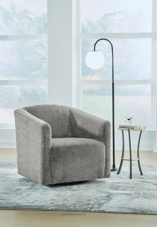 Bradenton Furniture Outlet - Ashley Furniture - Bramner Accent Chair - Swivel Accent Chair / Charcoal - A3000330