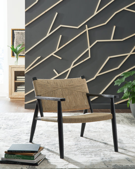 Bradenton Furniture Outlet - Ashley Furniture - Halfmore Accent Chair - Accent Chair / Black/Natural - A3000672